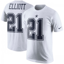 NFL Men's Nike Dallas Cowboys #21 Ezekiel Elliott White Rush Pride Name & Number T-Shirt