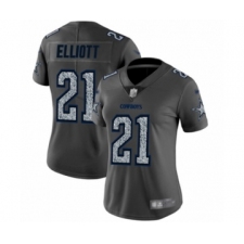 Women's Dallas Cowboys #21 Ezekiel Elliott Gray Static Fashion Limited Football Jersey