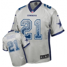 Youth Nike Dallas Cowboys #21 Ezekiel Elliott Elite Grey Drift Fashion NFL Jersey