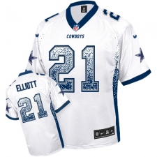 Youth Nike Dallas Cowboys #21 Ezekiel Elliott Elite White Drift Fashion NFL Jersey