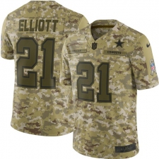 Youth Nike Dallas Cowboys #21 Ezekiel Elliott Limited Camo 2018 Salute to Service NFL Jersey