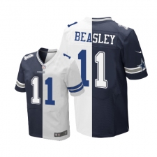 Men's Nike Dallas Cowboys #11 Cole Beasley Elite Navy Blue/White Split Fashion NFL Jersey