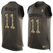 Men's Nike Dallas Cowboys #11 Cole Beasley Limited Green Salute to Service Tank Top NFL Jersey