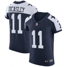Men's Nike Dallas Cowboys #11 Cole Beasley Navy Blue Throwback Alternate Vapor Untouchable Elite Player NFL Jersey