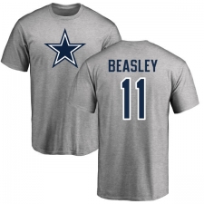 NFL Nike Dallas Cowboys #11 Cole Beasley Ash Name & Number Logo T-Shirt