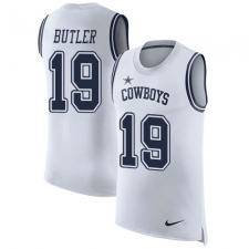 Men's Nike Dallas Cowboys #19 Brice Butler Limited White Rush Player Name & Number Tank Top NFL Jersey