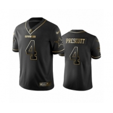 Men's Dallas Cowboys #4 Dak Prescott Black Golden Edition Limited Football Jersey