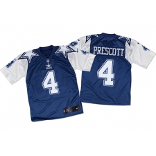 Men's Nike Dallas Cowboys #4 Dak Prescott Elite Navy/White Throwback NFL Jersey