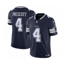 Men's Nike Dallas Cowboys #4 Dak Prescott Navy 2023 F.U.S.E. Vapor Limited Stitched Football Jersey