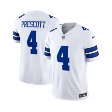 Men's Nike Dallas Cowboys #4 Dak Prescott White 2023 F.U.S.E. Vapor Limited Stitched Football Jersey