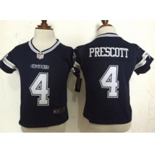 Toddler Dallas Cowboys #4 Dak Prescott Navy Blue Team Color Stitched NFL Nike Game Jersey