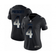 Women's Dallas Cowboys #4 Dak Prescott Black Smoke Fashion Limited Football Jersey