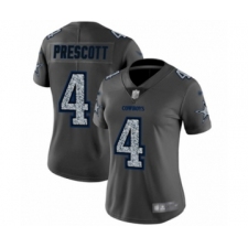 Women's Dallas Cowboys #4 Dak Prescott Gray Static Fashion Limited Football Jersey