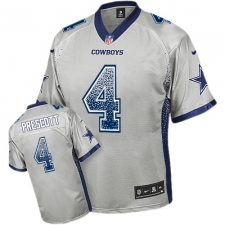 Youth Nike Dallas Cowboys #4 Dak Prescott Elite Grey Drift Fashion NFL Jersey