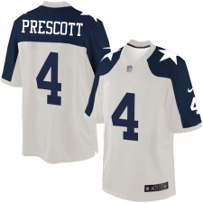 Youth Nike Dallas Cowboys #4 Dak Prescott Limited White Throwback Alternate NFL Jersey