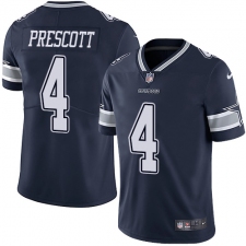 Youth Nike Dallas Cowboys #4 Dak Prescott Navy Blue Team Color Vapor Untouchable Limited Player NFL Jersey
