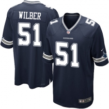Men's Nike Dallas Cowboys #51 Kyle Wilber Game Navy Blue Team Color NFL Jersey