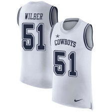 Men's Nike Dallas Cowboys #51 Kyle Wilber Limited White Rush Player Name & Number Tank Top NFL Jersey