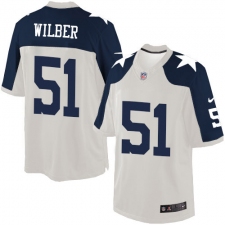 Men's Nike Dallas Cowboys #51 Kyle Wilber Limited White Throwback Alternate NFL Jersey
