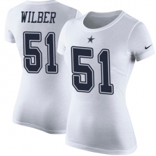 NFL Women's Nike Dallas Cowboys #51 Kyle Wilber White Rush Pride Name & Number T-Shirt