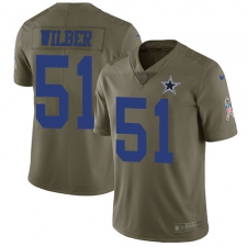 Youth Nike Dallas Cowboys #51 Kyle Wilber Limited Olive 2017 Salute to Service NFL Jersey