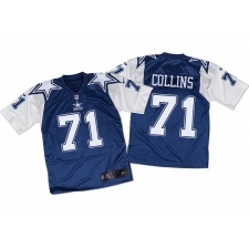 Men's Nike Dallas Cowboys #71 La'el Collins Elite Navy/White Throwback NFL Jersey