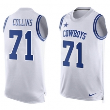 Men's Nike Dallas Cowboys #71 La'el Collins Limited White Player Name & Number Tank Top NFL Jersey