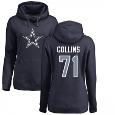 NFL Women's Nike Dallas Cowboys #71 La'el Collins Navy Blue Name & Number Logo Pullover Hoodie