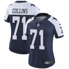 Women's Nike Dallas Cowboys #71 La'el Collins Elite Navy Blue Throwback Alternate NFL Jersey