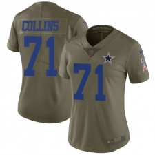 Women's Nike Dallas Cowboys #71 La'el Collins Limited Olive 2017 Salute to Service NFL Jersey
