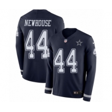 Men's Nike Dallas Cowboys #44 Robert Newhouse Limited Navy Blue Therma Long Sleeve NFL Jersey