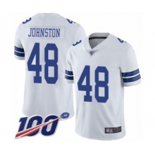 Men's Dallas Cowboys #48 Daryl Johnston White Vapor Untouchable Limited Player 100th Season Football Jersey