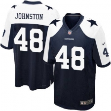 Men's Nike Dallas Cowboys #48 Daryl Johnston Game Navy Blue Throwback Alternate NFL Jersey