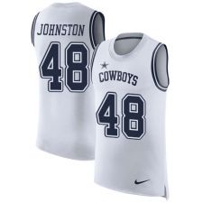 Men's Nike Dallas Cowboys #48 Daryl Johnston Limited White Rush Player Name & Number Tank Top NFL Jersey