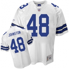 Reebok Dallas Cowboys #48 Daryl Johnston Authentic White Legend Throwback NFL Jersey