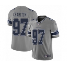 Men's Dallas Cowboys #97 Taco Charlton Limited Gray Inverted Legend Football Jersey