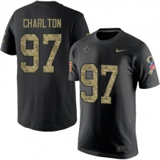 NFL Men's Nike Dallas Cowboys #97 Taco Charlton Black Camo Salute to Service T-Shirt
