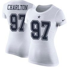 NFL Women's Nike Dallas Cowboys #97 Taco Charlton White Rush Pride Name & Number T-Shirt