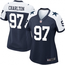 Women's Nike Dallas Cowboys #97 Taco Charlton Game Navy Blue Throwback Alternate NFL Jersey