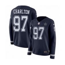 Women's Nike Dallas Cowboys #97 Taco Charlton Limited Navy Blue Therma Long Sleeve NFL Jersey