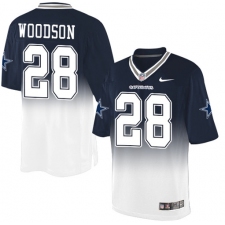 Men's Nike Dallas Cowboys #28 Darren Woodson Elite Navy/White Fadeaway NFL Jersey