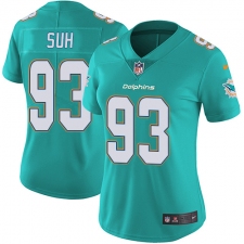 Women's Nike Miami Dolphins #93 Ndamukong Suh Aqua Green Team Color Vapor Untouchable Limited Player NFL Jersey