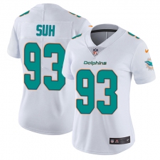 Women's Nike Miami Dolphins #93 Ndamukong Suh White Vapor Untouchable Limited Player NFL Jersey