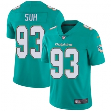 Youth Nike Miami Dolphins #93 Ndamukong Suh Elite Aqua Green Team Color NFL Jersey