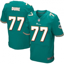 Men's Nike Miami Dolphins #77 Adam Joseph Duhe Elite Aqua Green Team Color NFL Jersey