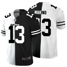 Men's Miami Dolphins #13 Dan Marino Black White Limited Split Fashion Football Jersey