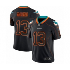 Men's Miami Dolphins #13 Dan Marino Limited Lights Out Black Rush Football Jersey