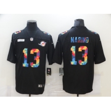 Men's Miami Dolphins #13 Dan Marino Rainbow Version Nike Limited Jersey