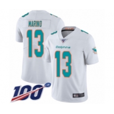 Men's Nike Miami Dolphins #13 Dan Marino White Vapor Untouchable Limited Player 100th Season NFL Jersey