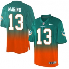Youth Nike Miami Dolphins #13 Dan Marino Elite Aqua Green/Orange Fadeaway NFL Jersey